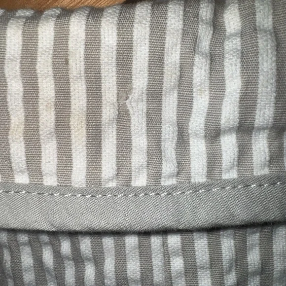 Sandro Paris Women's Jacket 100% Cotton Grey And White Seersucker Size M GUC - Picture 5 of 9